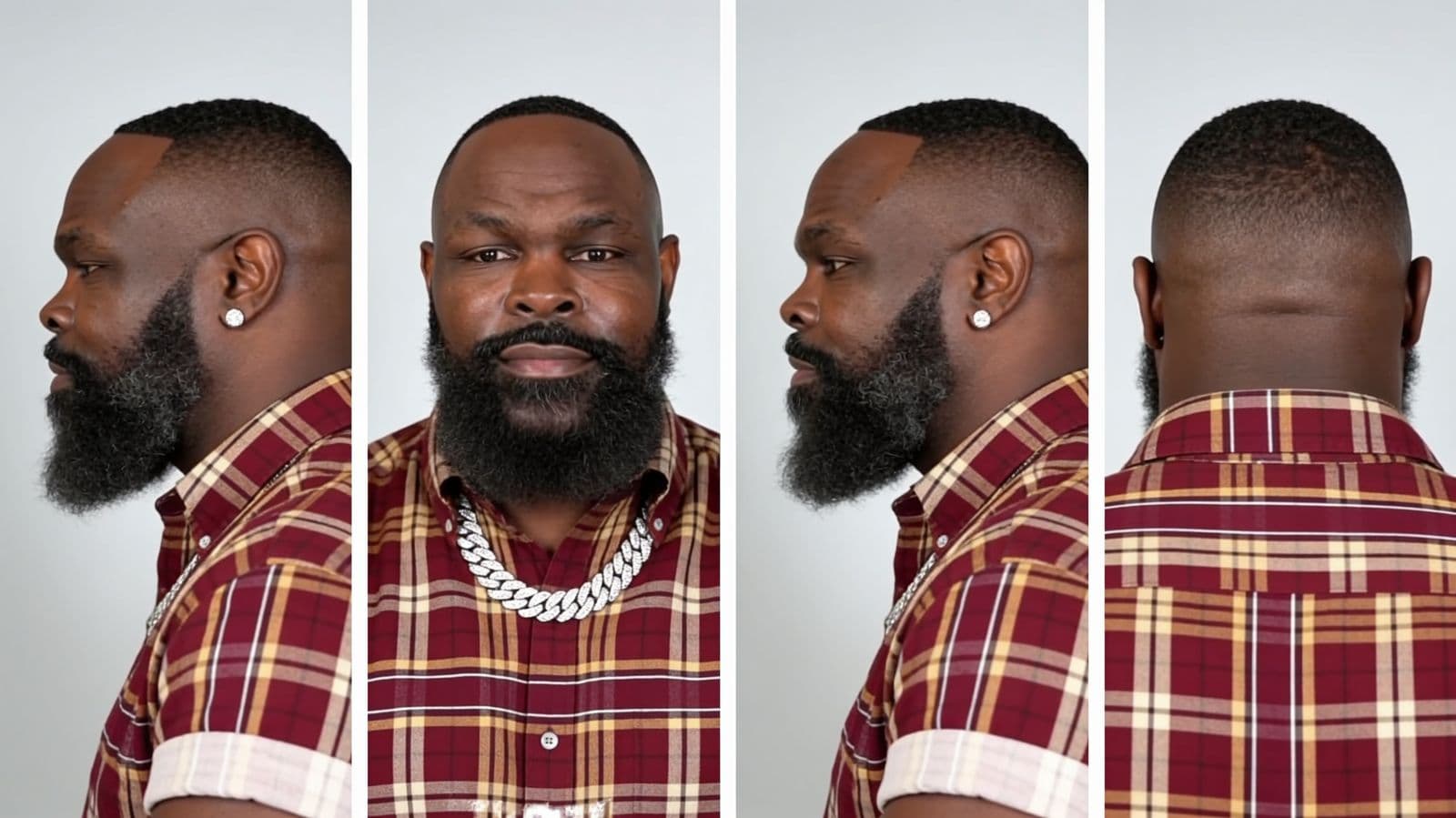 Face sheet of Marcus Reed from several angles